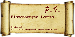 Pissenberger Ivetta névjegykártya